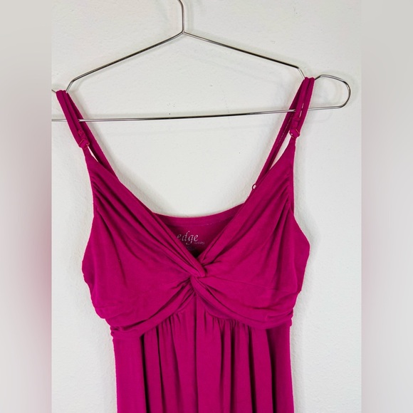 Edge Clothing Pink Sleeveless Mini Dress Twist Front Medium Stretchy & Stylish - Picture 5 of 9